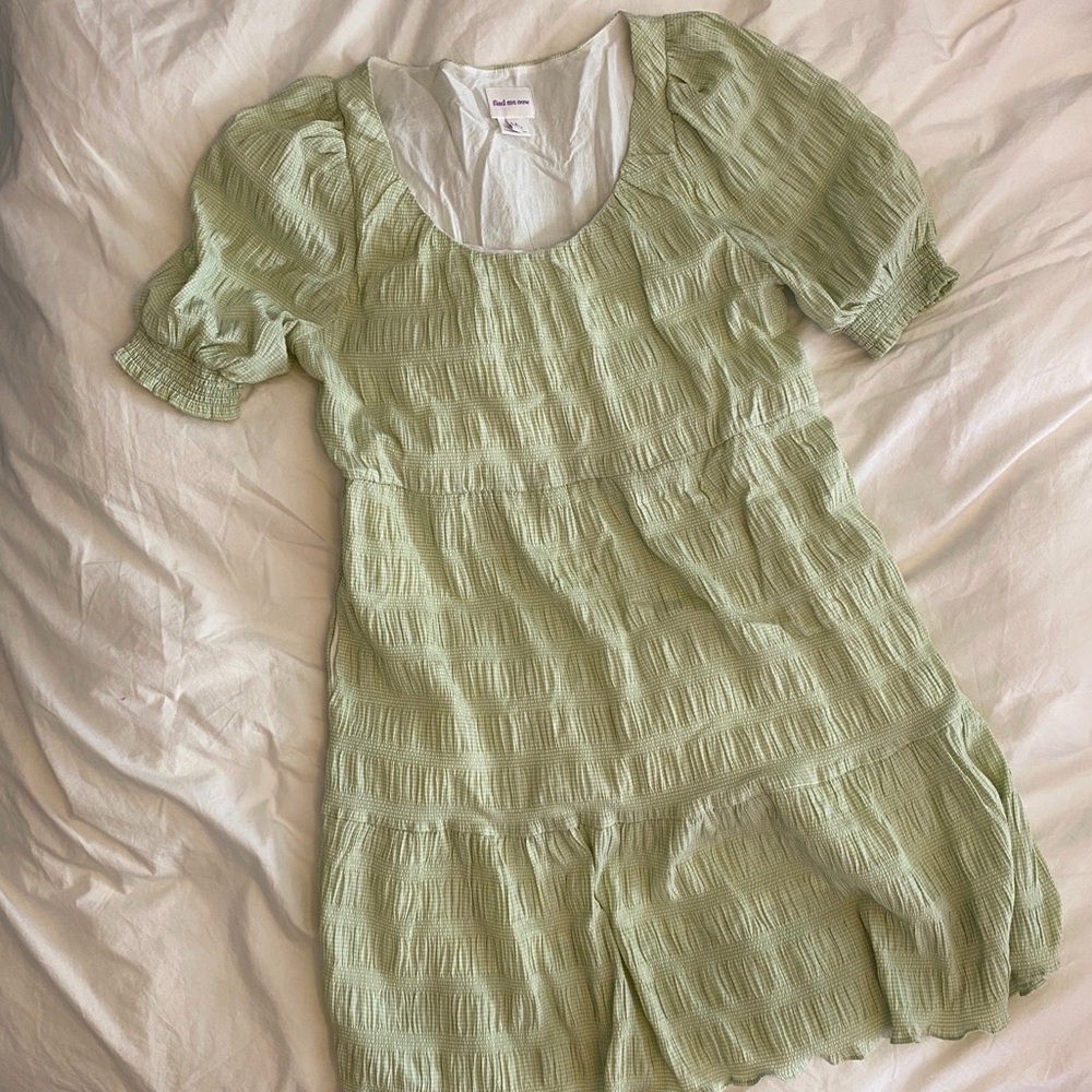 Find Me Now Green Gingham Dress